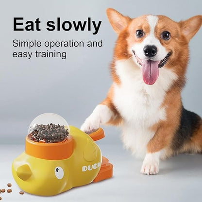2-in-1 Interactive Dog Puzzle Toy & Slow Feeder – Fun Treat Dispenser for Small & Medium Dogs, Anti-Gulping Duck-Shaped Design, Reduces Bloating & Boredom, No Battery Required (White-A)