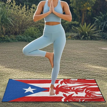 SEANATIVE Puerto Rico Flag Towel Seat Covers for Cars - Quick-Dry Sweat Towels for Gym, Hiking & Beach with Anti-Scratch Design (Machine Washable, Universal Fit)