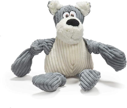 HuggleHounds Knottie Plush Dog Toy - Dog Stuffed Animal Toy, Puppy Toys, Squeaky Dog Toy for Small, Medium & Large Dogs, Soft, Durable Plush to Keep Them Busy - Roscoe HuggleMutt, Small