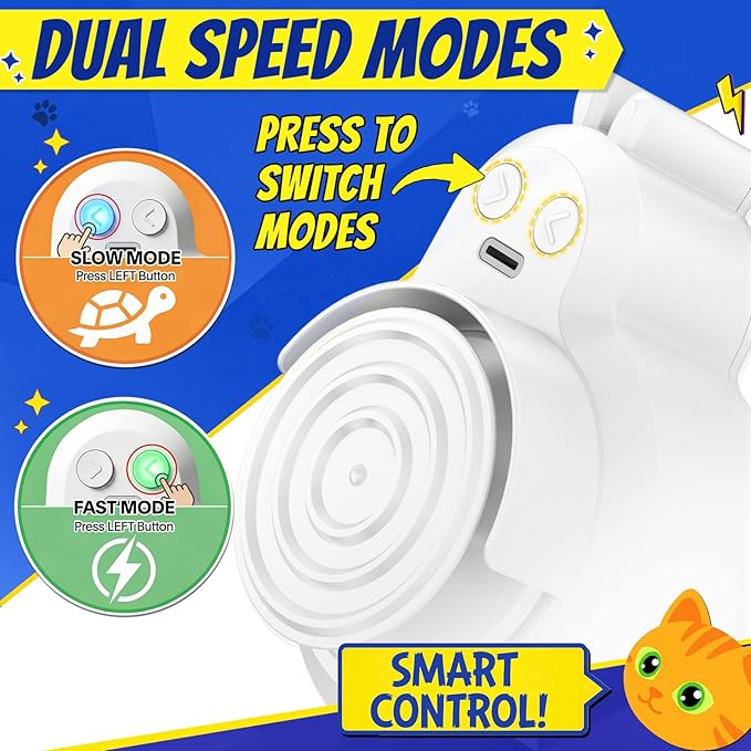 Interactive Cat Toys for Indoor Cats - Automatic Flying Bird Feather & Mouse Wand Enrichment Toy, Hands-Free or Handheld USB-Rechargeable Safe Play Chase Exercise for Bored Kittens and Adult Cats