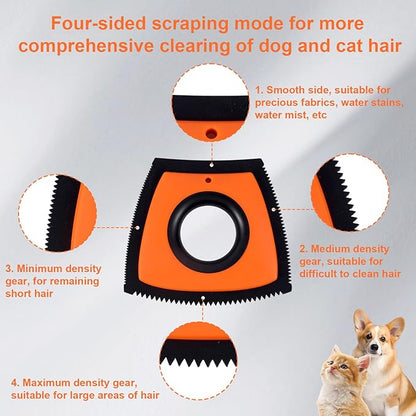 Pet Hair Remover, 2025 New Mini Pet Hair Remover Multi-Surface Silicone Dog Cat Fur Clean tool for Furniture Car Carpet Sofa Clothing Cleaning (Red)