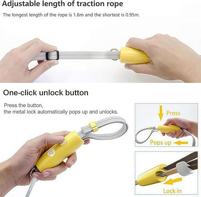 Hand Free Dog Leash Adjustable Length 4-6 ft with Reflective Stripor for Medium&Small Dogs Comfortable Handle and Sturdy Rope for Walking, Jogging and Running Your Dog (Yellow)