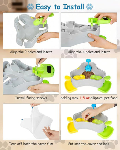 Dog Puzzle Toy, 3-in-1 Interactive Dog Puzzle Toys Press-Type Dog Treat Dispenser Toy Dog Enrichment Toy No-Slip Slow Feeder Interactive Brain Training Toys for Smart Dog Cats, 3 Colors