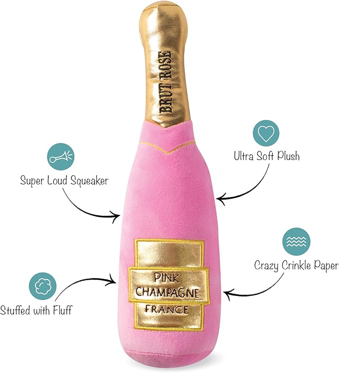 Fringe Studio Brut Rose Champagne-Plush Dog Toy (289391), Pet Shop Collection