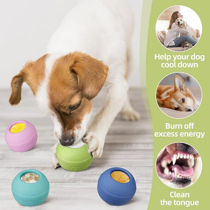 Long-Lasting Interactive Dog Lick Toy, Stuffable Dog Enrichment to Keep Dogs Busy, Wobbly Treat Dispensing Freezable Chew Toys, Food-Grade Safe (Green,M)
