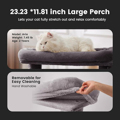 Gardner Pet 41" Cat Tree for Medium Large Cats, Heavy Duty Cat Trees Tower with 2.8in Posts & Washable Top Perches