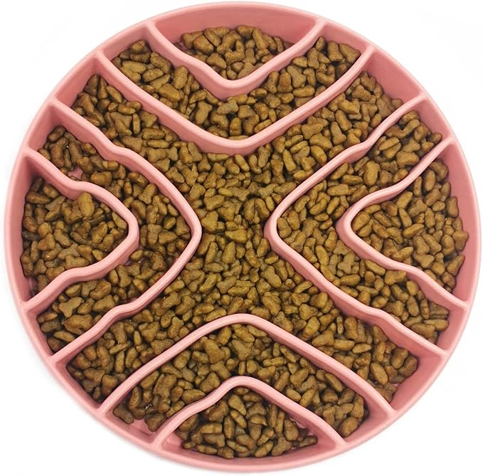 8 Inch Slow Eating Bowl - Healthy Design for Small & Medium Dogs & Cats - Anti Gulping, Cat & Dog Bowl, Slow Feeder