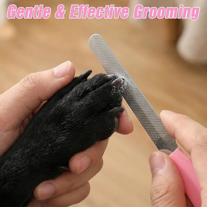 4PCS Small Dog Nail File, Colorful Metal Nail File, Professional Pet Filer Scratcher Set, Durable Nails Grooming Tool for Outdoor & Indoor Dog, Remove Burs for All Toenail Types