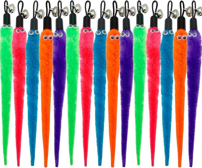 Cat Worm Toy Refills, 15 Pieces Cat Wand Attachments Worms Toy for Indoor Cats