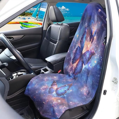 Coldinair Galaxy Butterfly Waterproof Towel Car Seat Covers,Beach Sweat Car Seat Protector Front Seats Only Universal Fit for Trucks