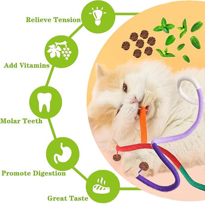 Cat Toys 21PCS Catnip Toy for Indoor Kitten Toys Cat Chew Stick for Dental Cleaning Teeth Cat Silvervine Matatabi Rope Treat Kitty Feather Snack for for Kick Molar Scratch Self Play