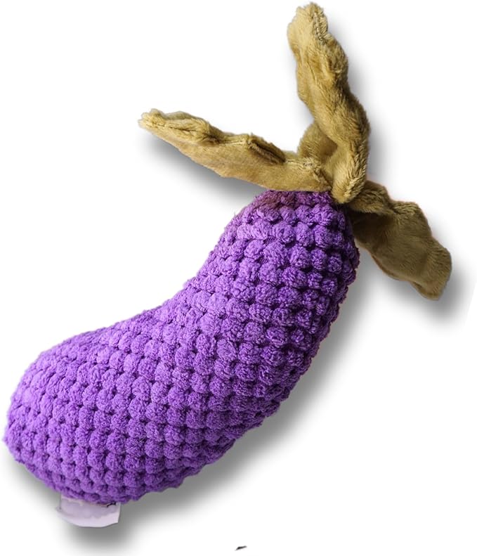 7" Squeaky Plush Toy for Puppies Small Dogs Self Etertainment Washable Soft Made [PET ONLY] (Eggplant)