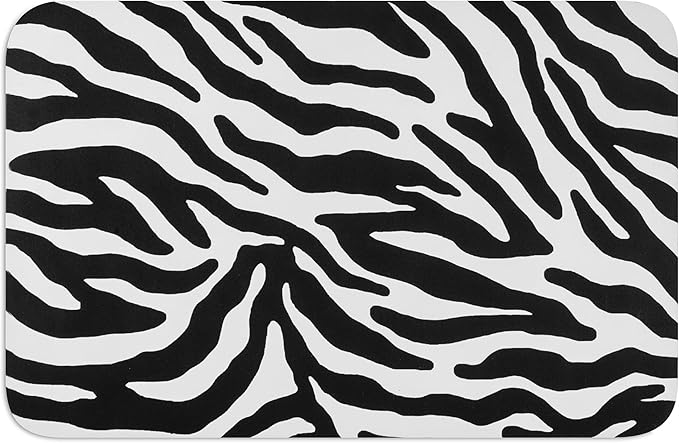 DogBuddy Waterproof Pet Mat - Ultra Absorbent, Nonslip for Dog Food and Water, Machine Washable (Large, Zebra)