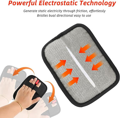 PineHaven 2 Pcs Static Pet Hair Remover Glove,Washable Reusable Electrostatic Pet Cat Dog Hair Removal Grooming Brush for Furniture, Car Seats, Couch, Bed Sheets Carpet and Bedding (Black)