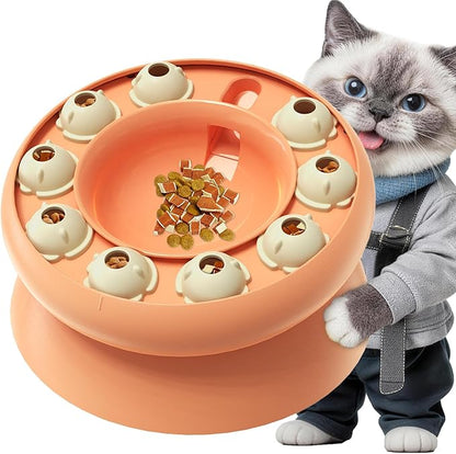 KADTC U.S. Brand & Design - Cat Puzzle Feeder for Indoor Cats Treat Puzzles,Food Slow Bowl,Kitten Enrichment Toys Kitty Mental Stimulation Brain-Teasing Pink Toy
