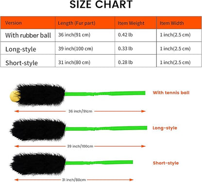 HOWGO Dog Rope Toy,Dog Bungee Chaser Toy 100% Sheepskin,Sheep Smell Tug Toy for All Breeds (Green, Long Without Ball)
