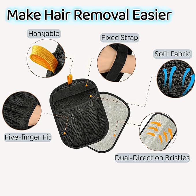Pet Hair Removal Glove for Dogs & Cats, Reusable Washable Electrostatic Magic Brush Gloves, Pet Hair Remover Tool for Clothing, Bed, Couch, Carpet, Car Seat