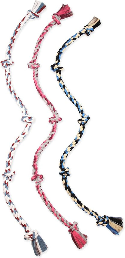 Mammoth Pet Products Flossy Chews Color Rope Tug – Premium Cotton-Poly Tug Toy for Dogs – Interactive Dog Rope Toy – Tug Dog Chew Toy, Beige, super xl 72”, 20042F