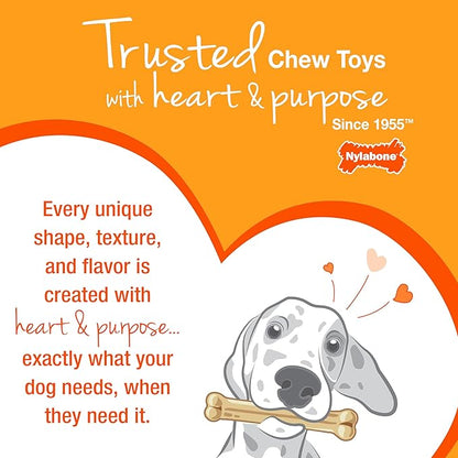 Nylabone Textured Teething Bone Puppy Chew Toy, Soothing Puppy Teething Bone, Enrichment Toy for Puppies, Pink, Chicken Flavor, X-Small Dogs - Up to 15 Ibs, 1 Count