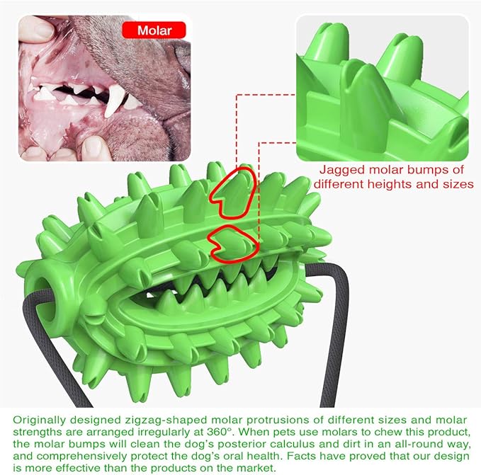 Guardians Dog Chew Toy with Suction Cup for Aggressive Chewers, Puppy Training Treats Food Dispensing Toothbrush Pet Teeth Cleaning Rope Toys for Small Medium Dogs (Green Cactus)