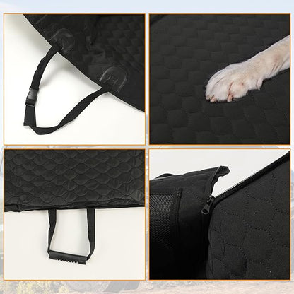 ROCCS Dog Seat Cover for Back Seat with Hard Botton Holds 450lbs,Universal Car Truck Back Seat Extender for Dogs Travle Hammock Bed Waterproof