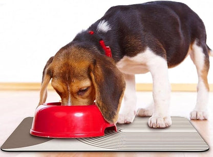 Dog Food Mats,Cat Absorbent Water Bowl Feeding Mats Pet Placemats for Food and Water Brown Bohemia 16 * 24 inch