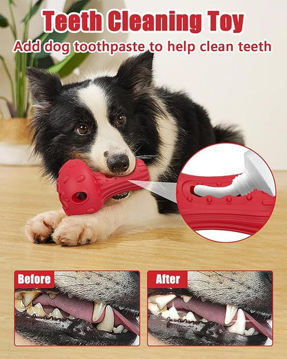Dog Chew Toys for Aggressive Chewers, Rubber Treat Dispensing Stimulation Toy to Keep Them Busy, Durable Interactive Enrichment Puzzle Toy for Medium Large Breed Dogs