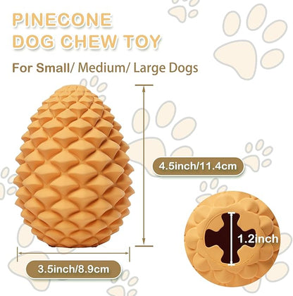 Dog Chew Toys Gift - Pine Cone Treat Dispenser for Pet Medium Large Breeds - Durable Interactive Puzzle Toys for Aggressive Chewers to Relieve Boredom Anxiety Birthday Gift