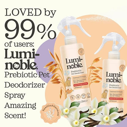 Prebiotic Dog Deodorizer Spray Perfume, Vanilla & Oatmeal Scented, Hypoallergenic Skin Care, Alcohol-Free Odor Remover for Dogs, Prebiotic Formula to Refresh & Hydrate Sensitive Skin & Coat, 8 oz
