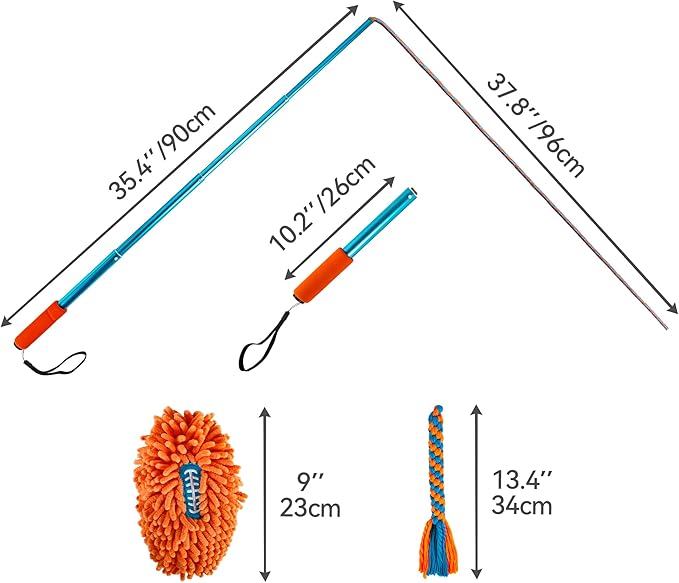 ALL FOR PAWS Interactive Flirt Pole Toy for Dogs Training & Exercise – Durable Teaser Wand with Luring Rope, Tug of War Chase Toy for Small to Medium Dogs