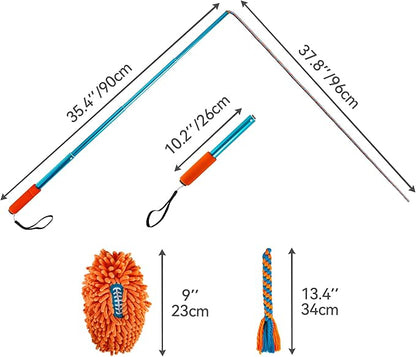 ALL FOR PAWS Interactive Flirt Pole Toy for Dogs Training & Exercise – Durable Teaser Wand with Luring Rope, Tug of War Chase Toy for Small to Medium Dogs