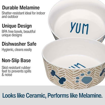 Loving Pets Dolce Moderno Ceramic Look Dog Bowl – Modern Melamine Dog Food Bowl & Dog Water Bowl – Durable, Non-Slip Pet Dish for Small & Medium Dogs – Dishwasher Safe Dog Bowl (Small, 16 oz)