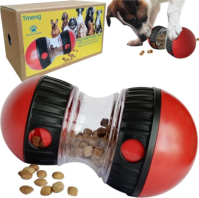 Dog Food Puzzle Toys, Adjustable Dog Treat Dispensing Dogs Toys, Interactive Chase Slow Feeder for Boredom and Stimulating, IQ Training for Small Medium Dogs