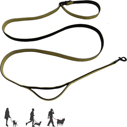 Multifunctional Dog Leash with Extra Handle -4 in 1 Hands-Free Adjustable Dog Leash for Jogging, Walking, Running - Fits Small and Medium-Sized Dogs (Army Green, M)