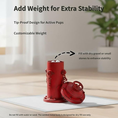 Fire Hydrant for Dogs to Pee On, 7.7" Metal Dog Fake Fire Hydrant Pee Post Red for Indoor Training Outdoor Garden Statue