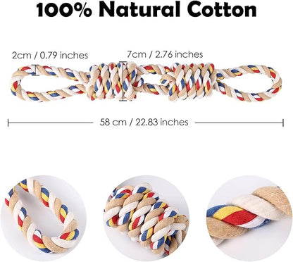 PawfectPals Indestructible Tough Twisted Dog Chew Rope Toy Teething and Tug of War for Large Dogs (Double Grip Loops and Knots)