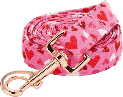 Dog Leash，Valentine's Pink Cute Love Heart Print Pet Leash Comfortable Padded Boy/Girl Durable Heavy Duty Leashes for Small Medium Large Dogs