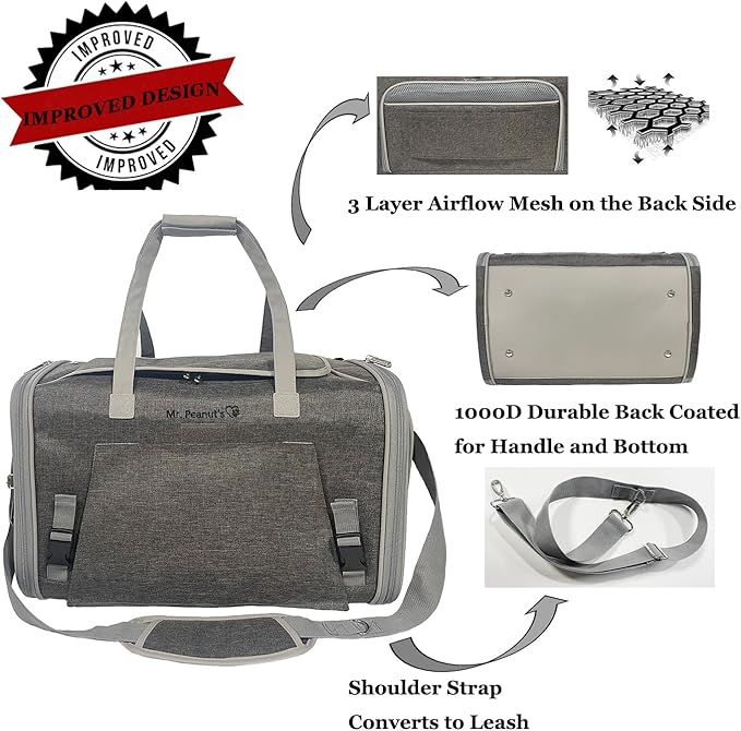 Mr. Peanut's Gold Series Standard Size Airline Compliant Expandable Pet Carrier V3.0