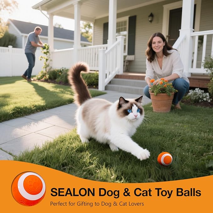 SEALON Electric Interactive Cat Toy Ball,Indoor Cat Play Ball, Suitable for Cats Over 6 Months for Exercise, Weight Loss, and Fun
