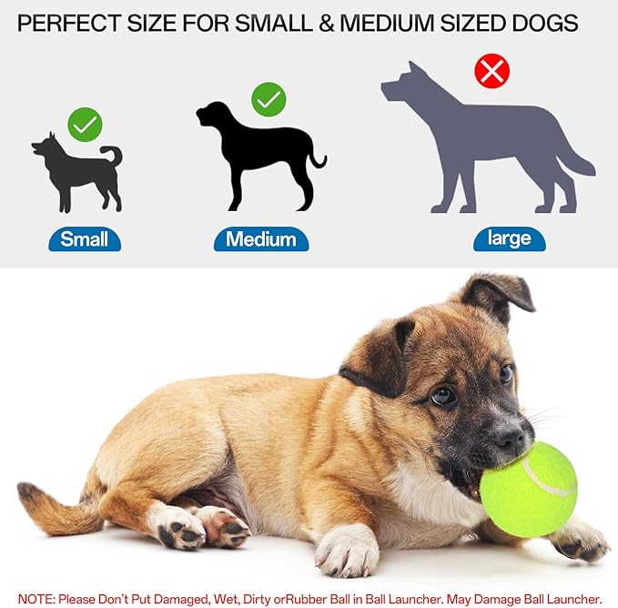 Automatic Ball Launcher for Dogs with 6pcs 2.3 Inch Etpu Tennis Balls,Thrower Distance 20-45ft,interacive Dog Toys for Indoor/Outdoor for Small Or Medium Dogs (White) (Green)
