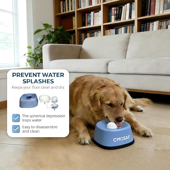 Dog Lick Bowl with Rolling Ball, Slow Feeder Dog Licking Bowl for Liquid Treats Bone Broth Yogurt, Anti-Slip Interactive Lick Toy, Post-op Nutrition & Anxiety Relief for Small Medium Large Breeds