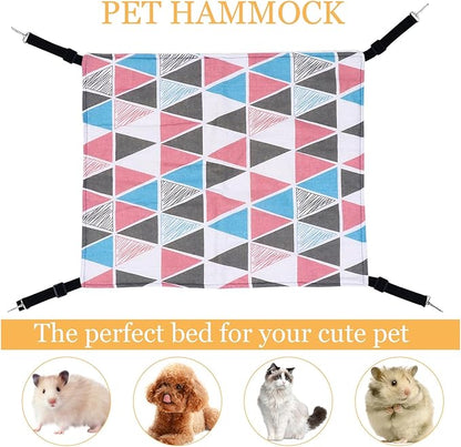 Uonlytech Warm Cat Hammock Hanging Bed with Fleece Lining Large Colorful Triangle Cat Sleeping Mat Pet Cage Nest