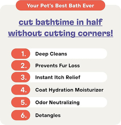 Dog Shampoo and Conditioner [16 oz.] 6-in-1 All Natural Pet Wash - Deep Clean, Odor Eliminating, Itch Relief, Moisturizing, Detangling, Reduce Shedding - 1 Pack