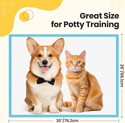 Puppy Pads 100 Count 30"x26", Great Value Potty Pads for Dogs XL, Large Pee Pads Piddle Pads for Pet Training, Leak-Proof Dog Pee Pads for Doggy Daily Use