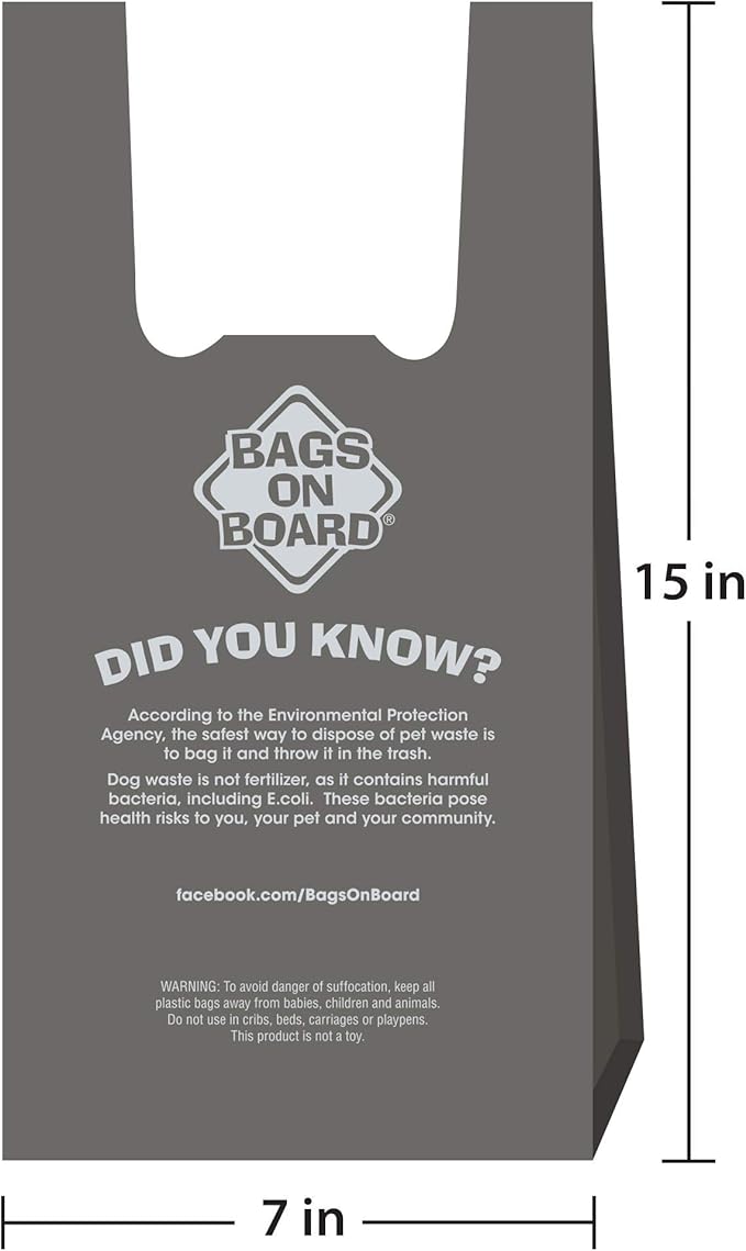 Bags on Board Dog PoopBags - Extra Thick Waste PickupBags with Easy Tie Handles - Easy Dispensing Drawer Pack - 200 Count (Pack of 4)