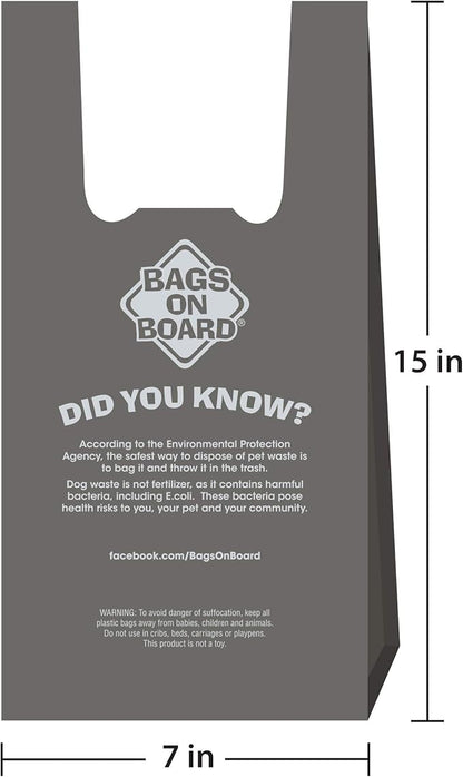 Bags on Board Dog PoopBags - Extra Thick Waste PickupBags with Easy Tie Handles - Easy Dispensing Drawer Pack - 200 Count (Pack of 4)