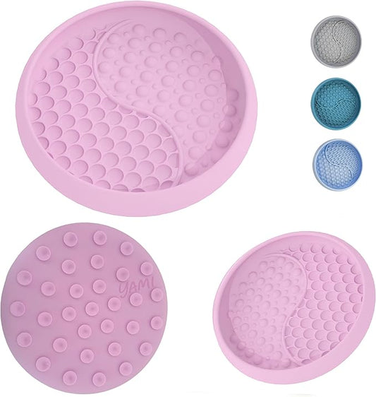 YAMI Bowl Lick Mat for Dogs & Cats, Slow Feeder Bowls, Cat Slow Feeder, Dog Enrichment Toys with Suction Cup for Anxiety Relief, Food-Grade Silicone, Dishwasher Fit, for All Breed (Light Pink)