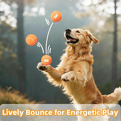2.5" Dog Tennis Balls 6-Pack Silent Bounce, Tough Rubber Core, Durable Fetch & Training Toys for Indoor/Outdoor Play, for Small Medium Large Dogs (Orange, 6 Pack)