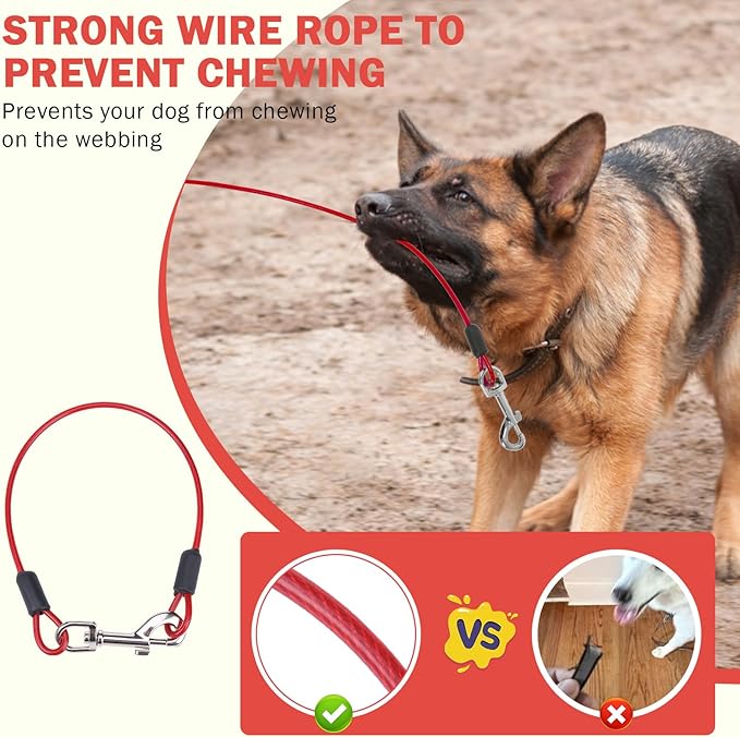 SCENEREAL Retractable Dog Leash for Small Medium Large Dogs up to 110lbs, 26ft 360° Tangle-Free Nylon Tape with Anti-Chewing Wire Rope&Waste Bag Dispenser, Heavy Duty Long Durable One-Handed Brake