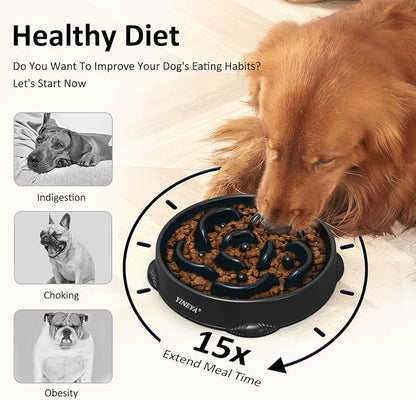 4 Cups Slow Feeder Dog Bowls Large Breed, Anti-Choking Pet Supplies, Maze Dog Food Bowl, Puzzle Feeder That Slow Down Eating